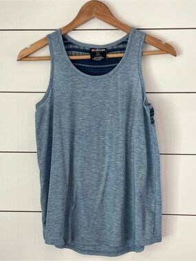 Sherpa Women's Sky Blue/aztec Scoop Neck Tank Top gorpcore western